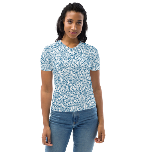Colorful Fall Leaves | Seamless Patterns | All-Over Print Women's Crew Neck T-Shirt - #10