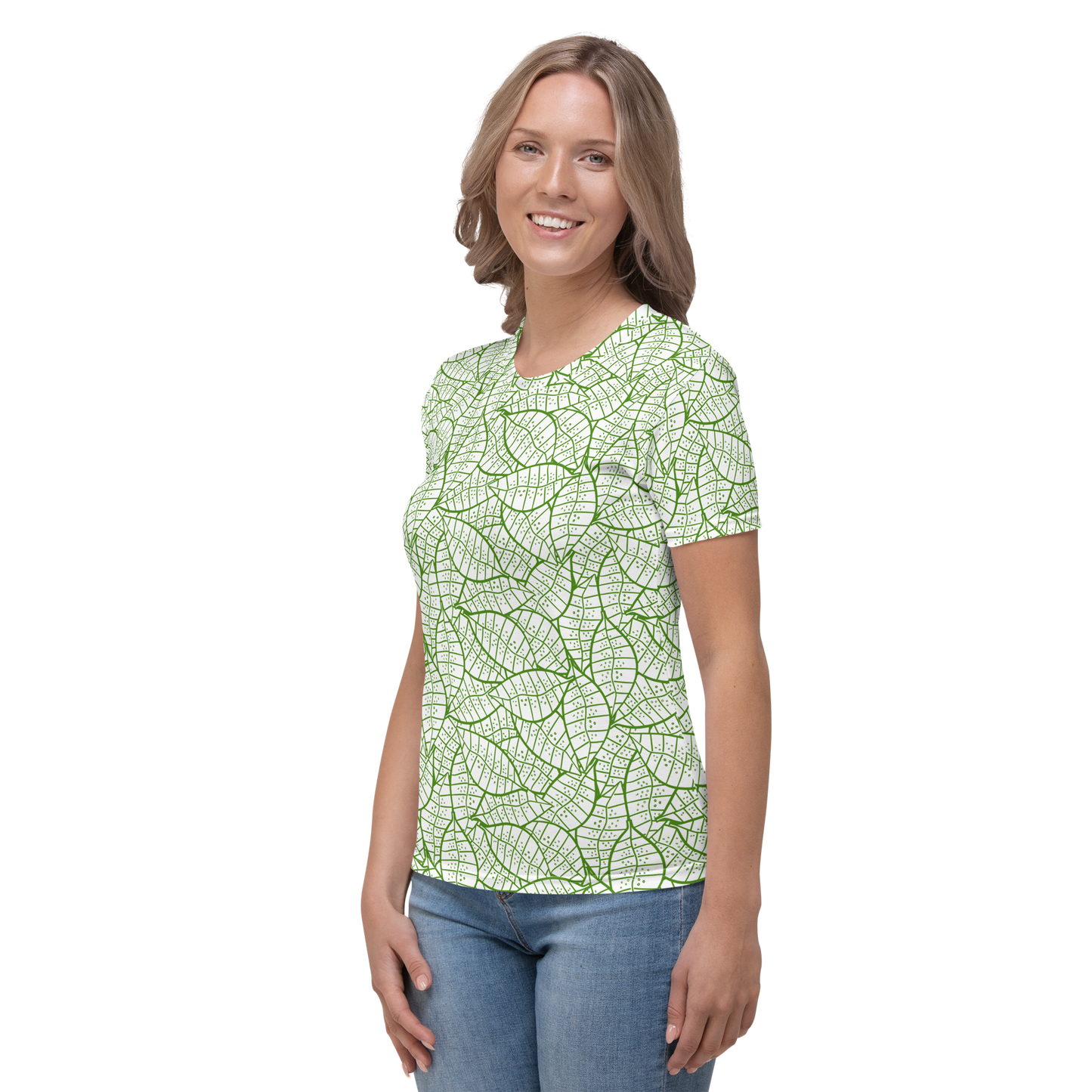 Colorful Fall Leaves | Seamless Patterns | All-Over Print Women's Crew Neck T-Shirt - #4