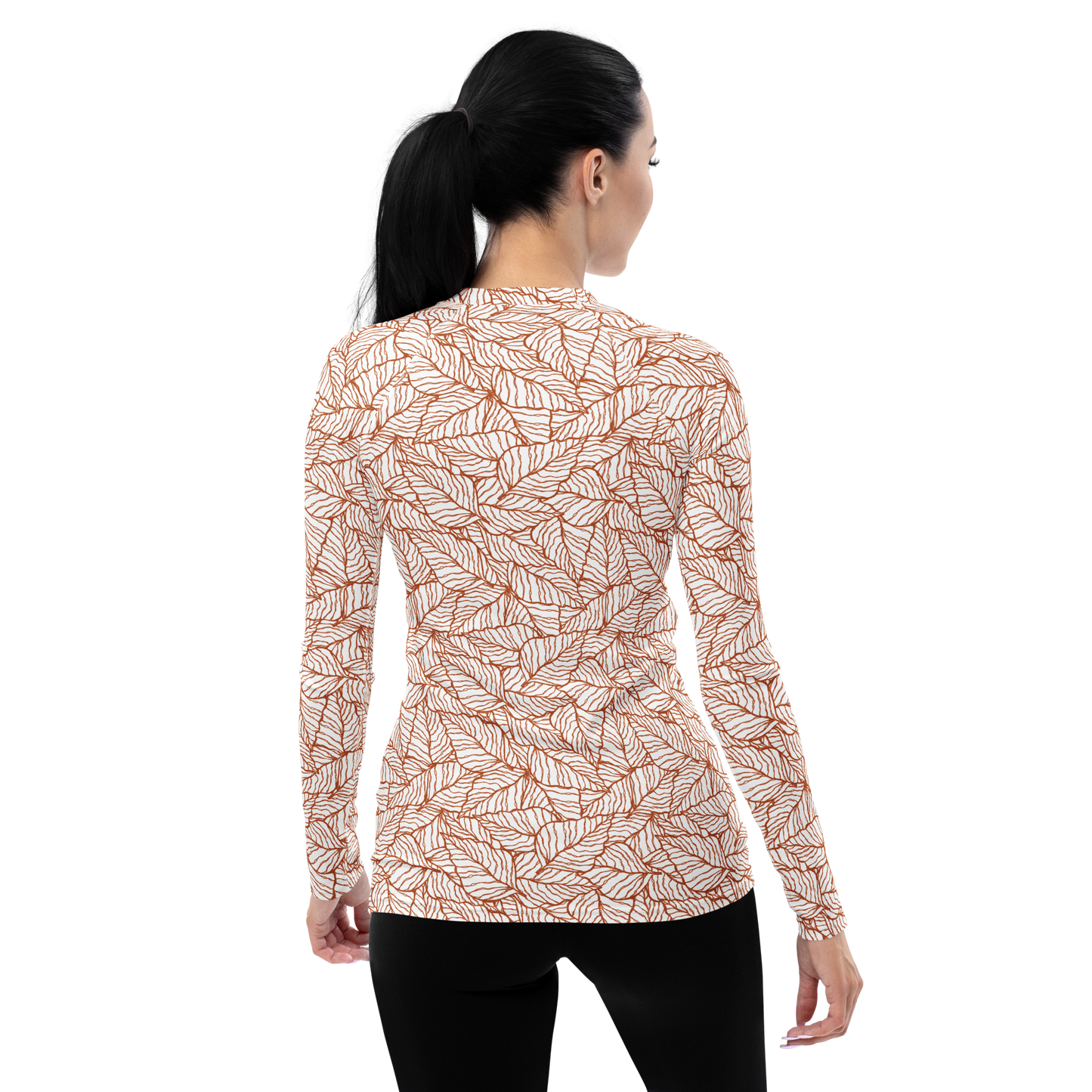 Colorful Fall Leaves | Seamless Patterns | All-Over Print Women's Rash Guard - #1