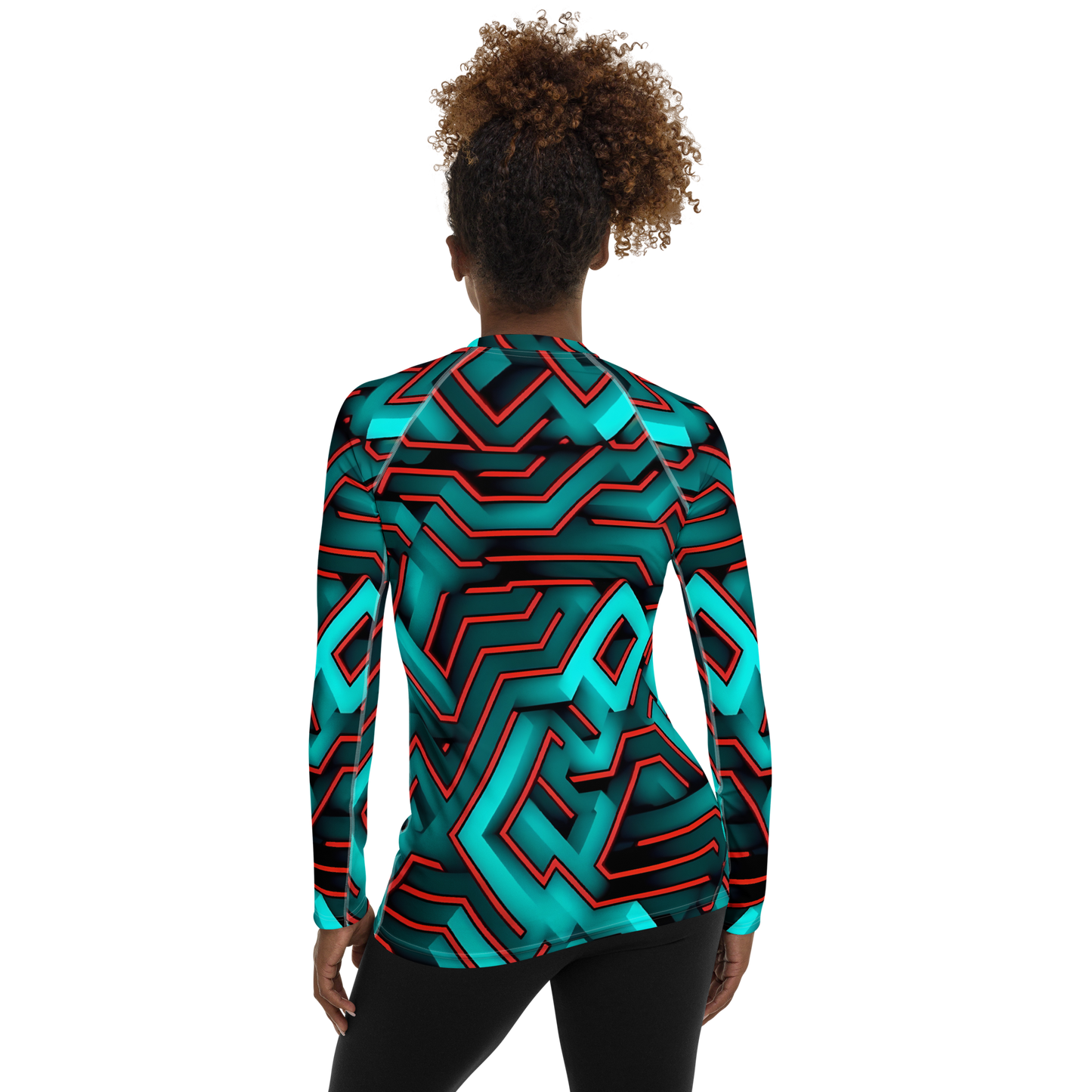 3D Maze Illusion | 3D Patterns | All-Over Print Women's Rash Guard - #2