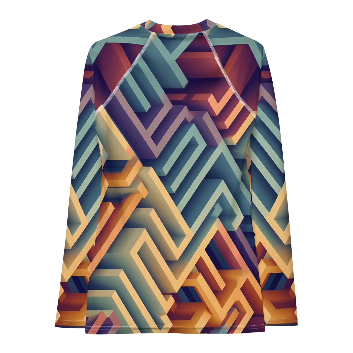 3D Maze Illusion | 3D Patterns | All-Over Print Women's Rash Guard - #3