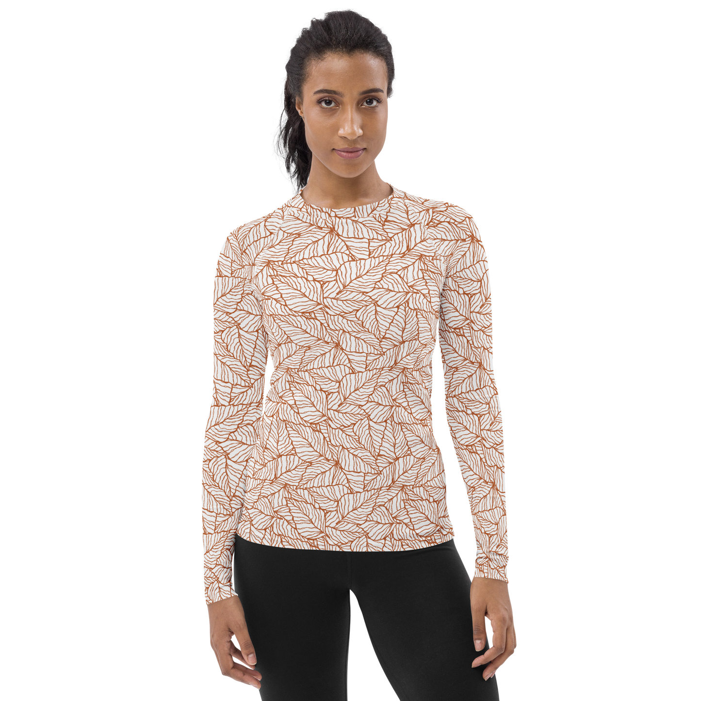 Colorful Fall Leaves | Seamless Patterns | All-Over Print Women's Rash Guard - #1