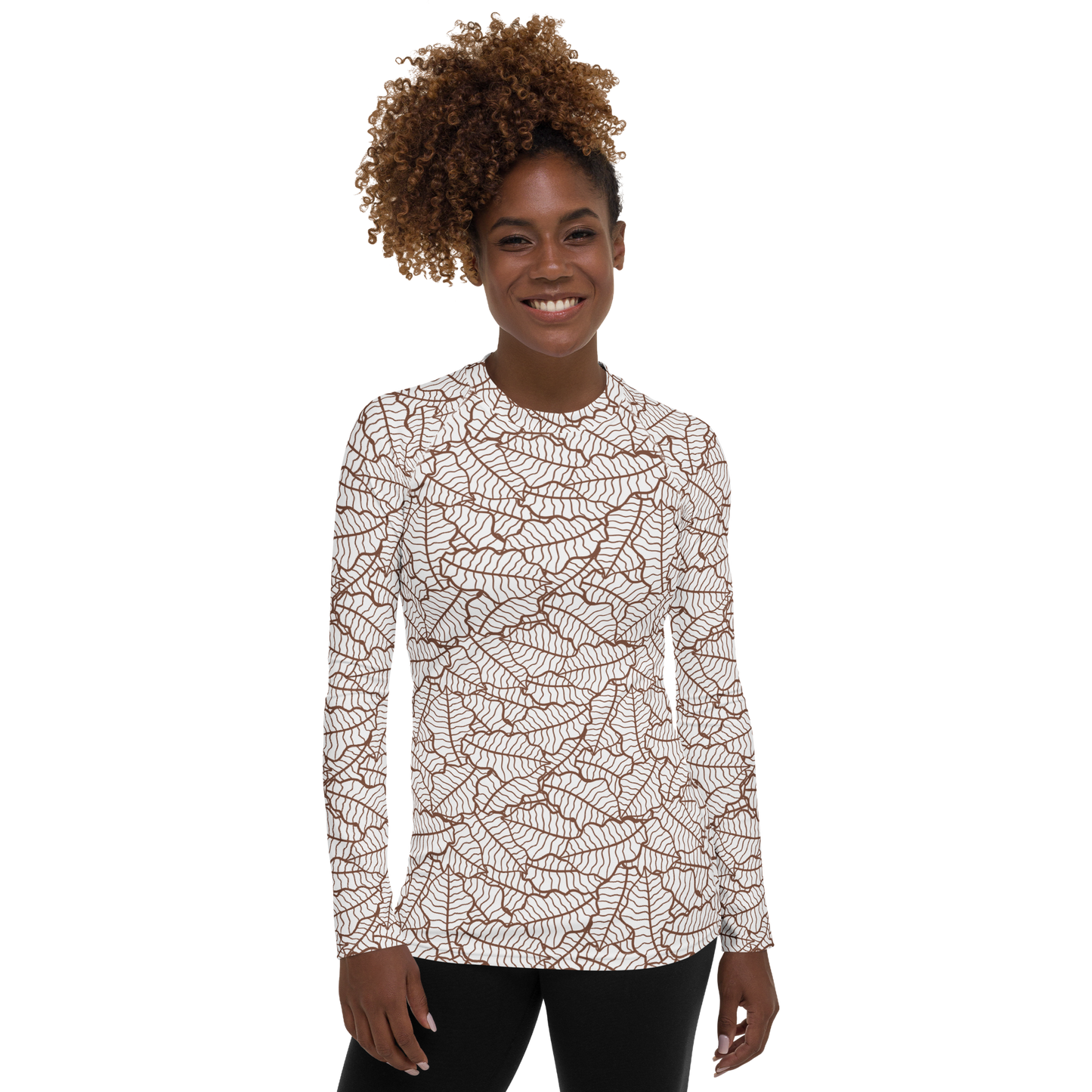 Colorful Fall Leaves | Seamless Patterns | All-Over Print Women's Rash Guard - #5