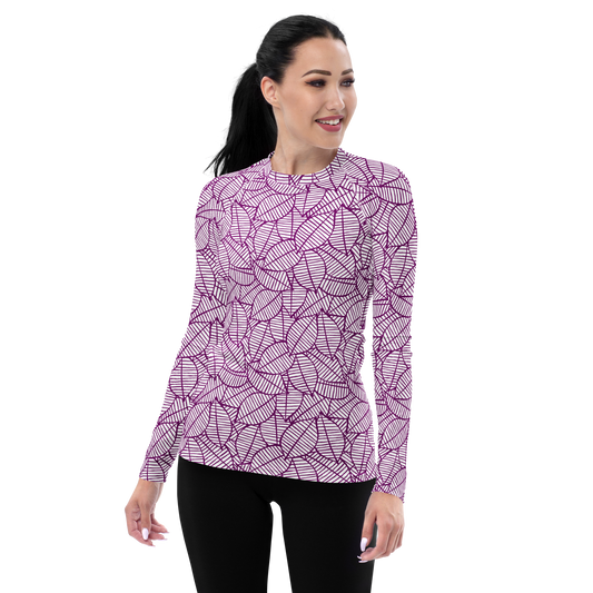 Colorful Fall Leaves | Seamless Patterns | All-Over Print Women's Rash Guard - #7