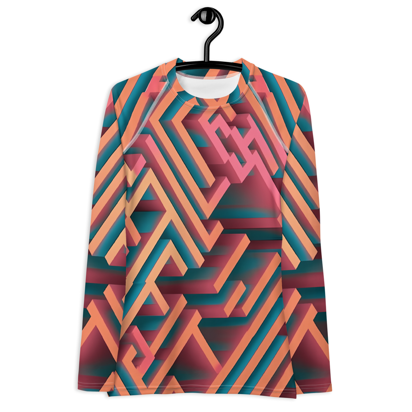 3D Maze Illusion | 3D Patterns | All-Over Print Women's Rash Guard - #1