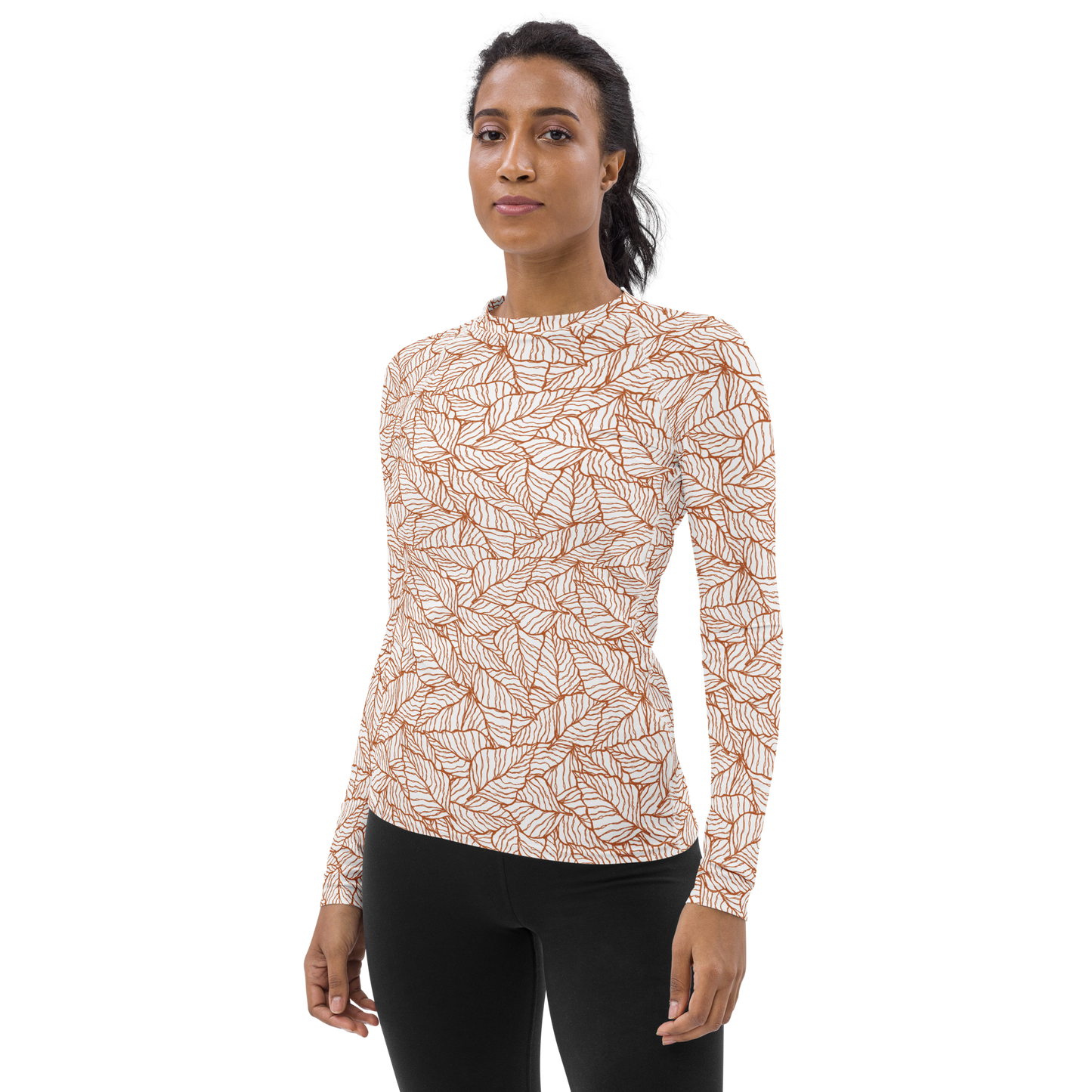 Colorful Fall Leaves | Seamless Patterns | All-Over Print Women's Rash Guard - #1