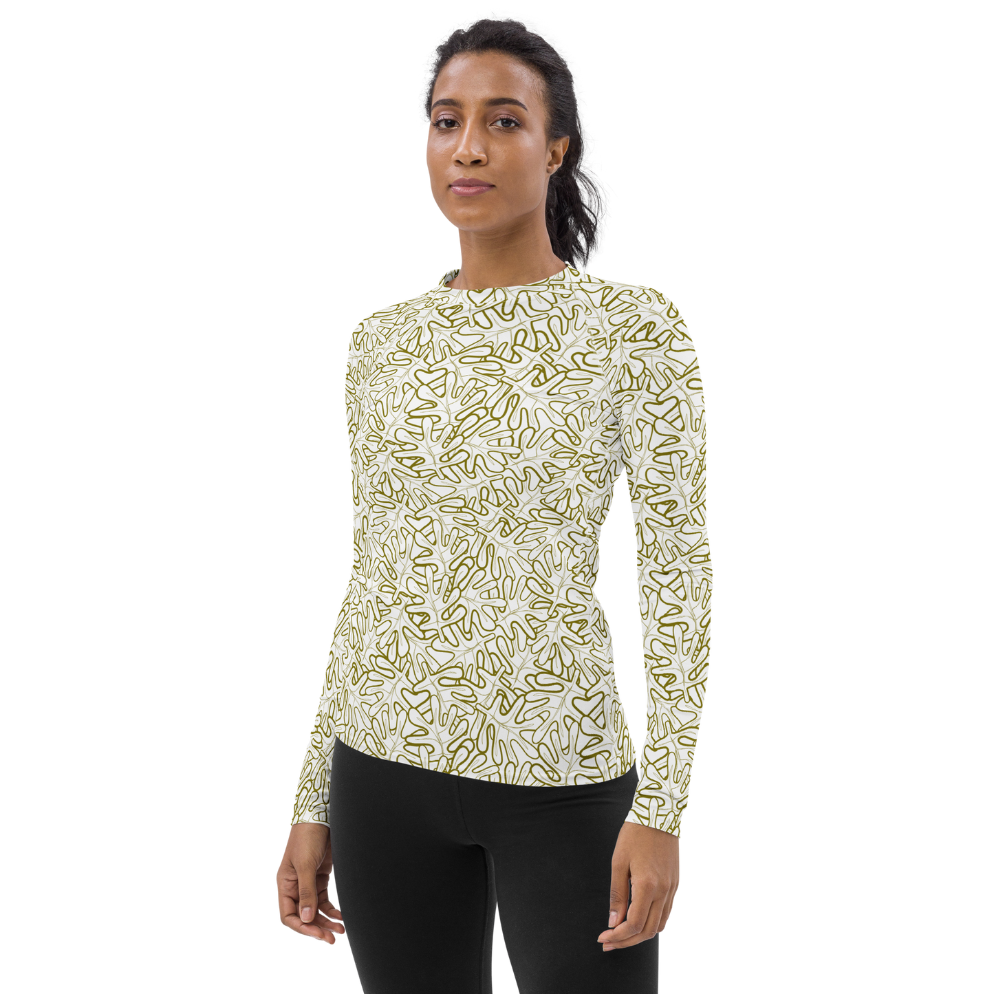 Colorful Fall Leaves | Seamless Patterns | All-Over Print Women's Rash Guard - #2