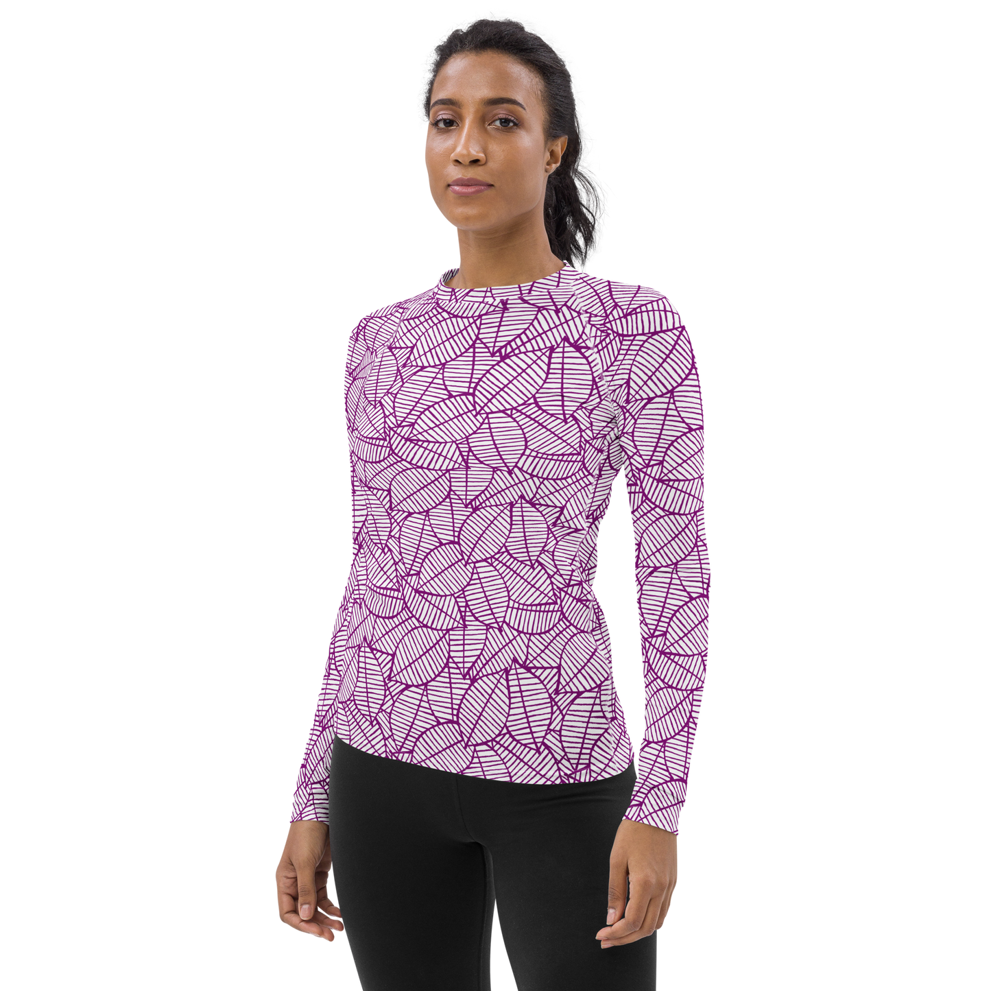 Colorful Fall Leaves | Seamless Patterns | All-Over Print Women's Rash Guard - #7