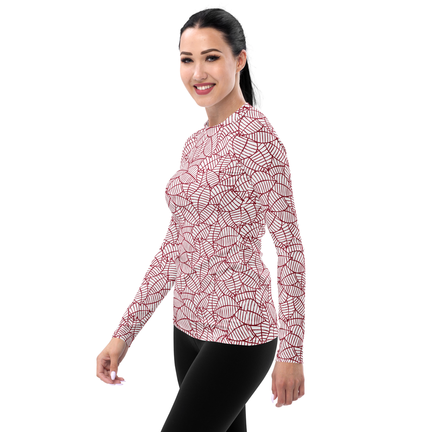 Colorful Fall Leaves | Seamless Patterns | All-Over Print Women's Rash Guard - #8