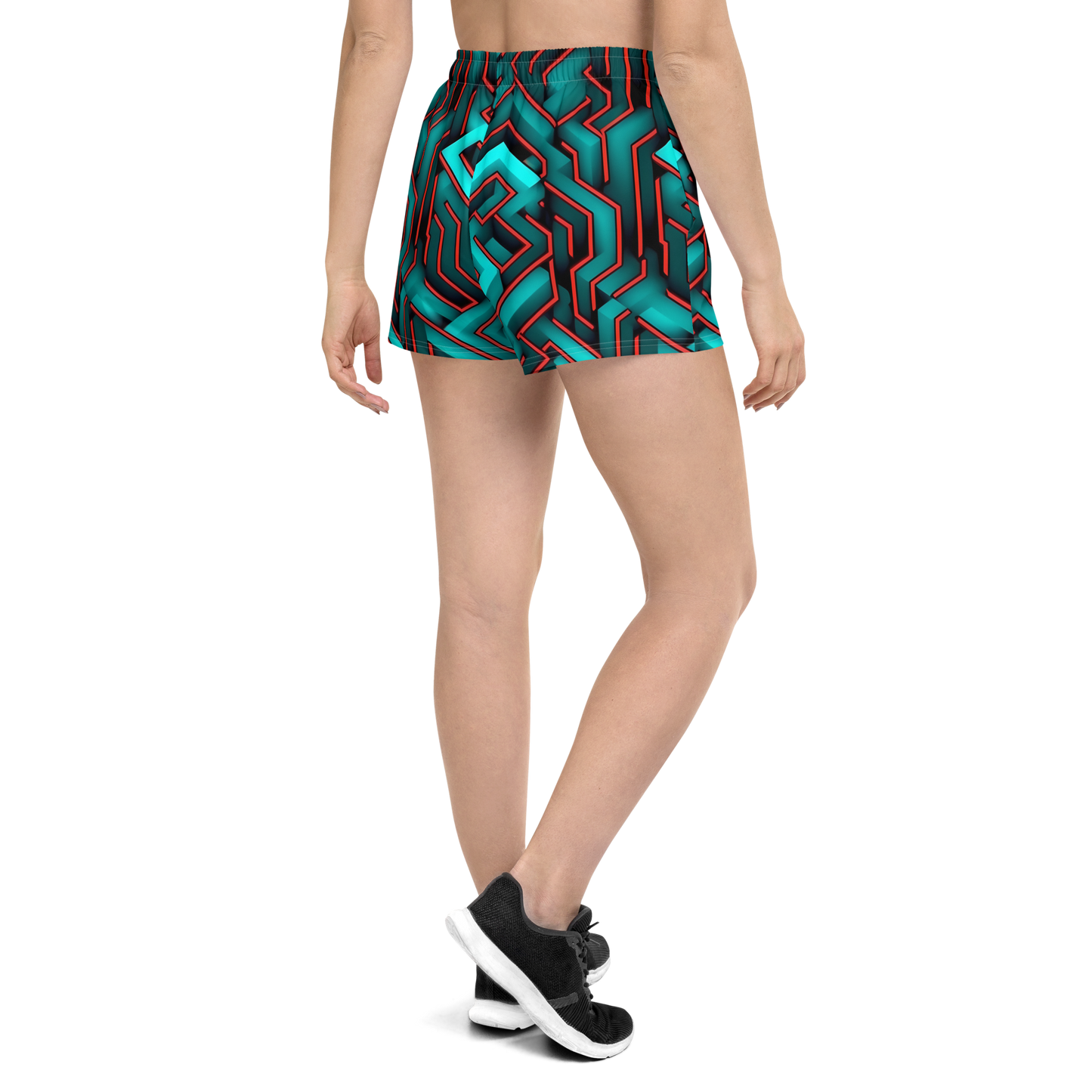 3D Maze Illusion | 3D Patterns | All-Over Print Women’s Recycled Athletic Shorts - #2