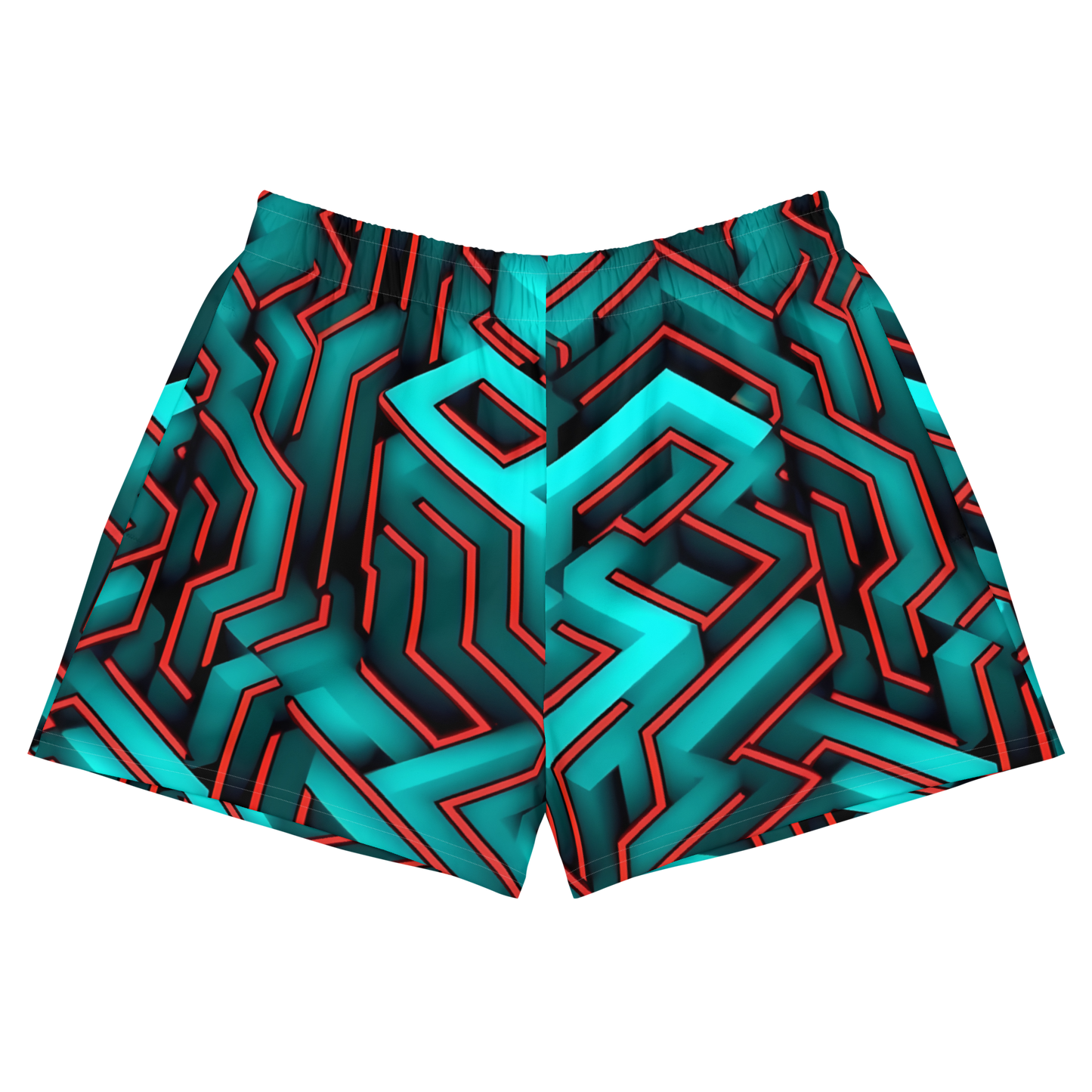 3D Maze Illusion | 3D Patterns | All-Over Print Women’s Recycled Athletic Shorts - #2