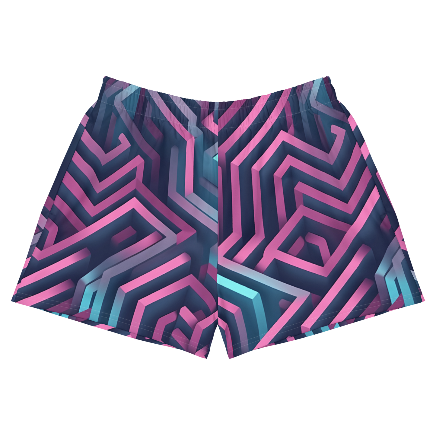 3D Maze Illusion | 3D Patterns | All-Over Print Women’s Recycled Athletic Shorts - #4