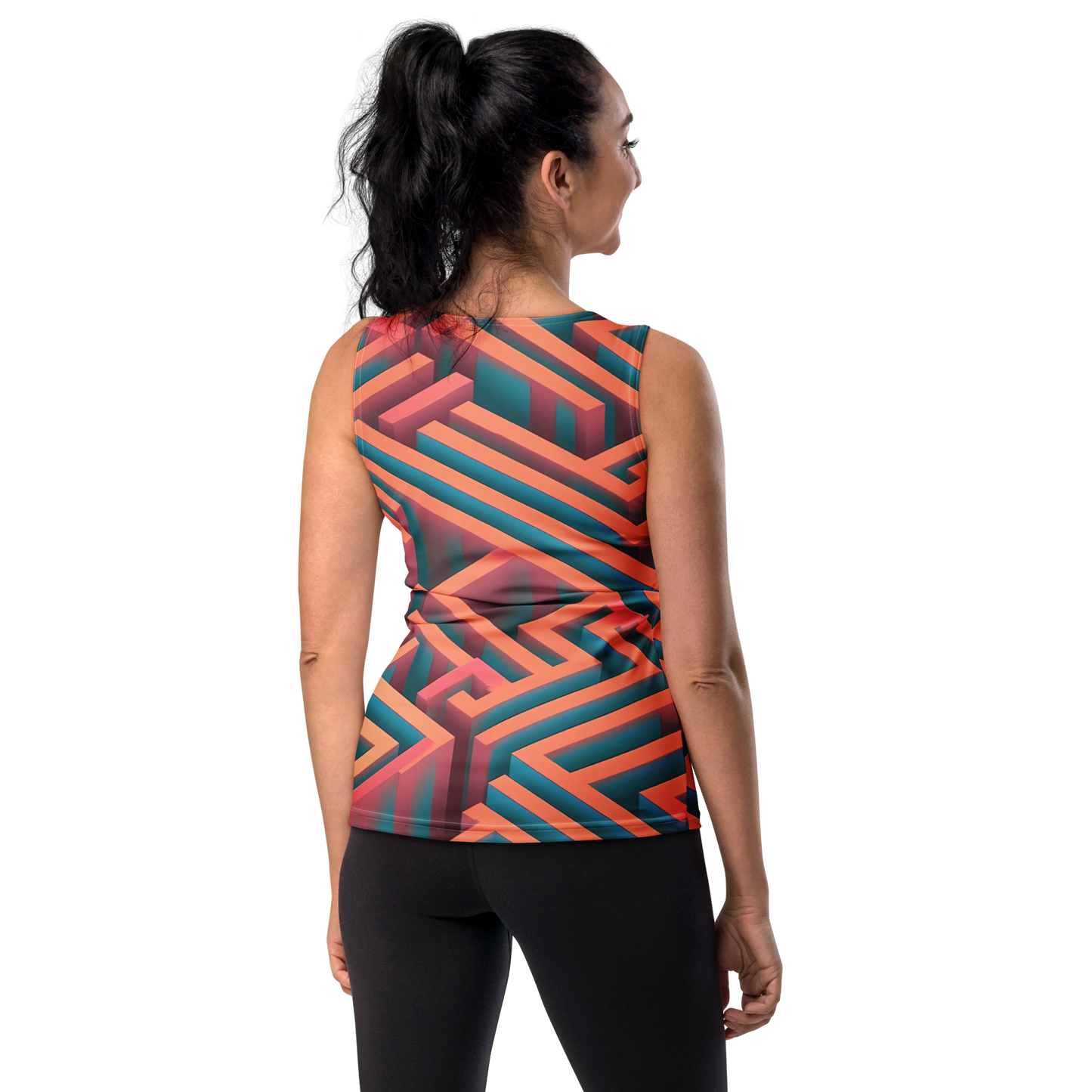 3D Maze Illusion | 3D Patterns | All-Over Print Women's Tank Top - #1