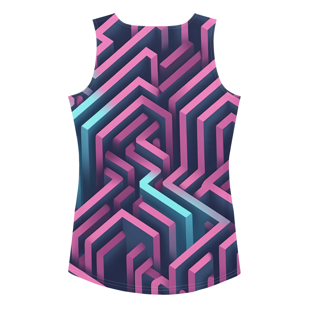 3D Maze Illusion | 3D Patterns | All-Over Print Women's Tank Top - #4