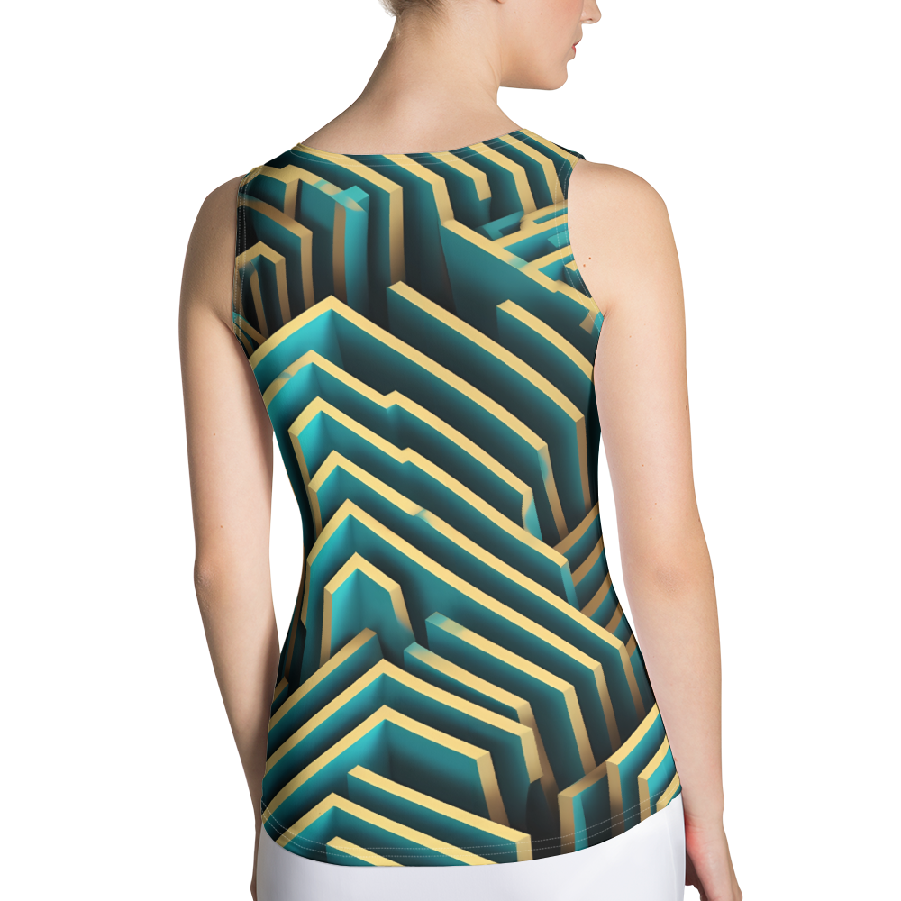 3D Maze Illusion | 3D Patterns | All-Over Print Women's Tank Top - #5