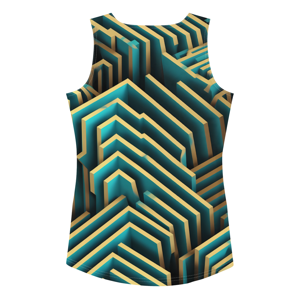 3D Maze Illusion | 3D Patterns | All-Over Print Women's Tank Top - #5