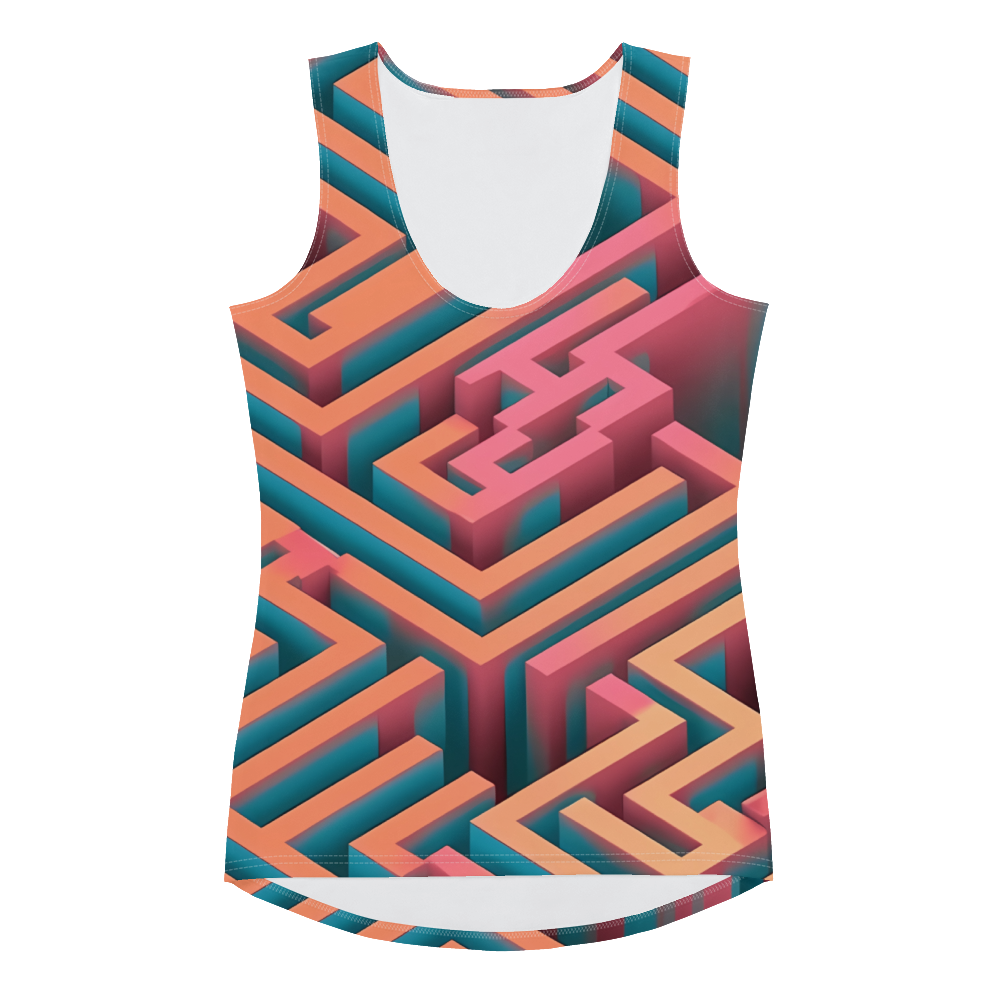 3D Maze Illusion | 3D Patterns | All-Over Print Women's Tank Top - #1