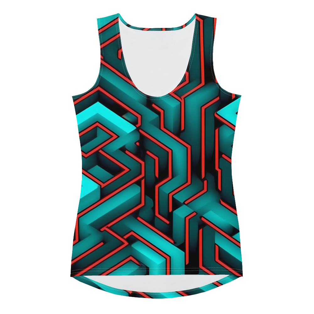 3D Maze Illusion | 3D Patterns | All-Over Print Women's Tank Top - #2