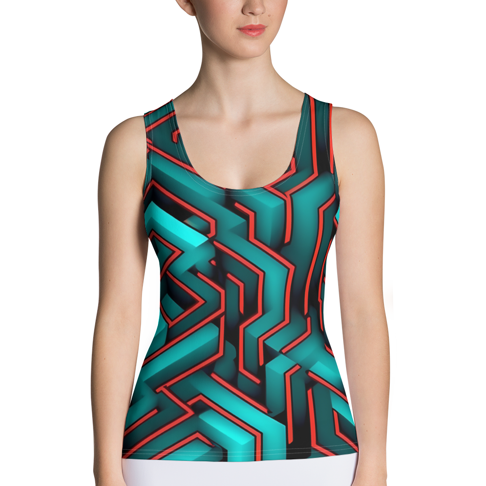 3D Maze Illusion | 3D Patterns | All-Over Print Women's Tank Top - #2