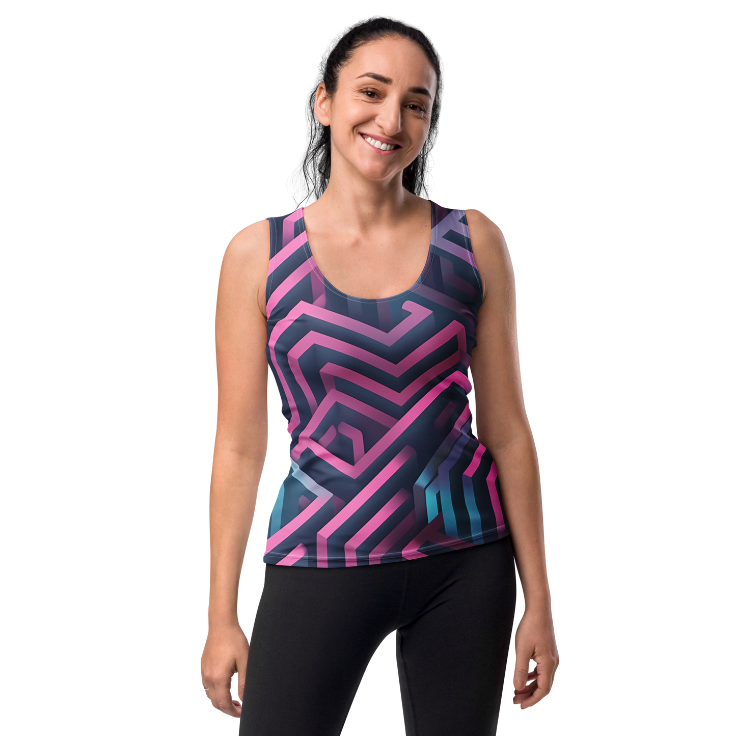 3D Maze Illusion | 3D Patterns | All-Over Print Women's Tank Top - #4