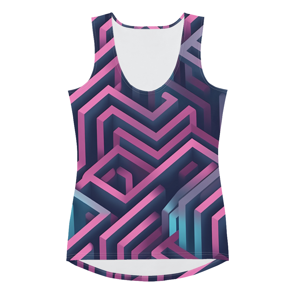 3D Maze Illusion | 3D Patterns | All-Over Print Women's Tank Top - #4