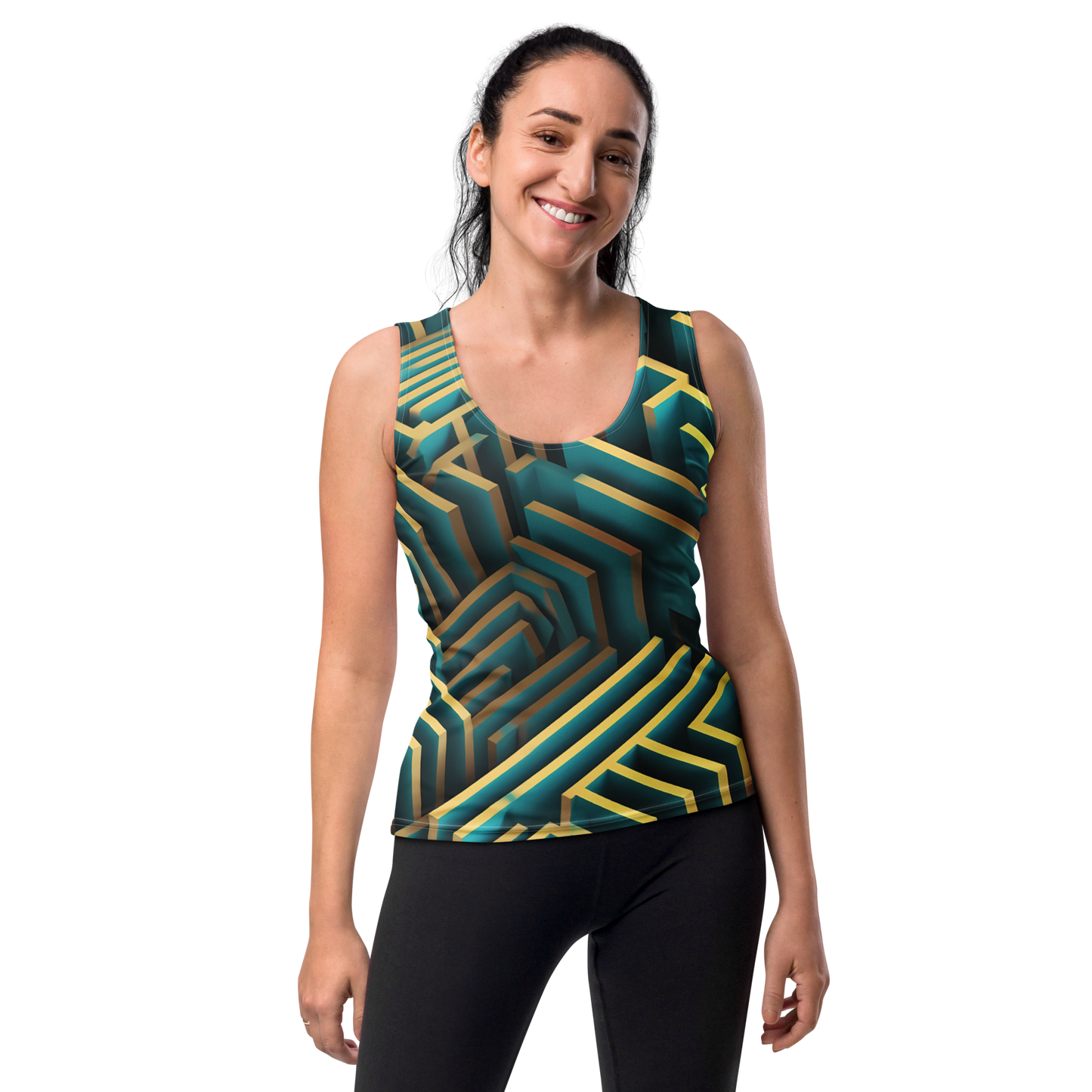 3D Maze Illusion | 3D Patterns | All-Over Print Women's Tank Top - #5