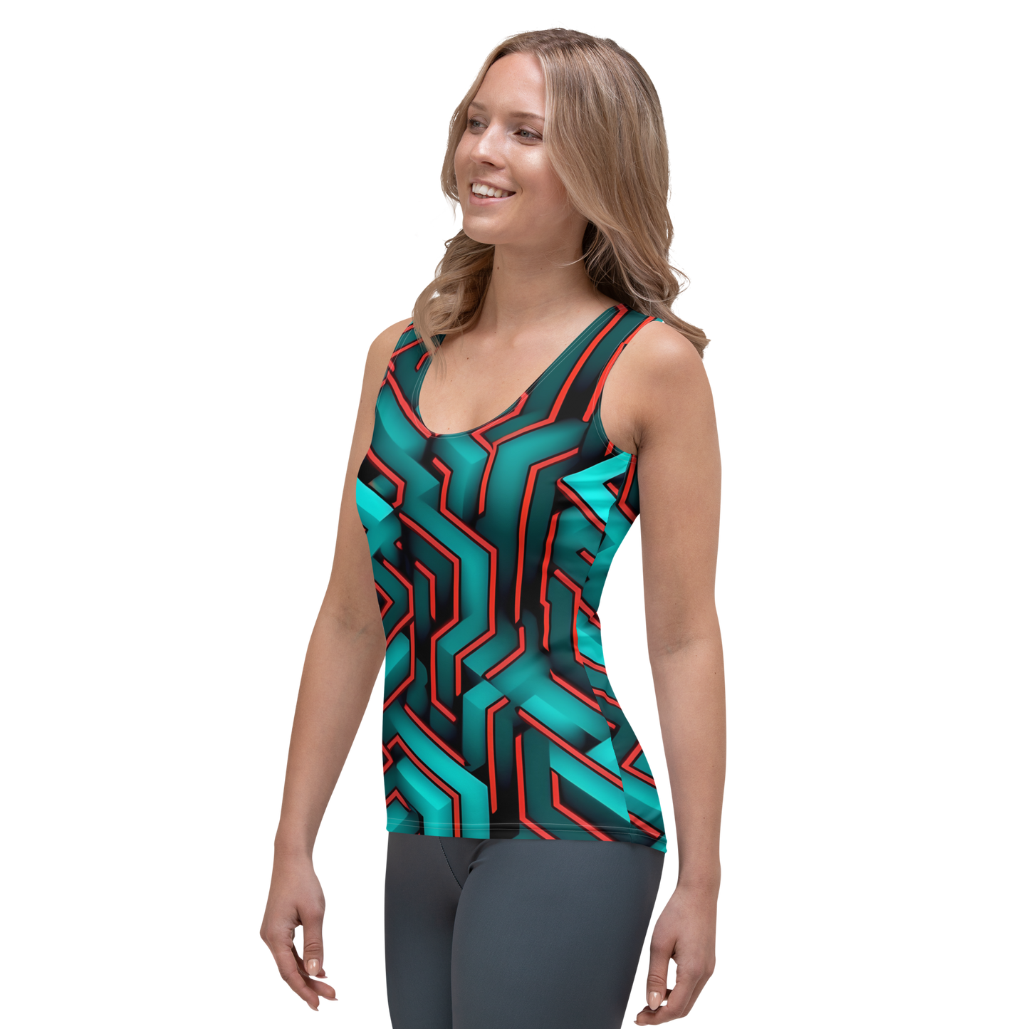 3D Maze Illusion | 3D Patterns | All-Over Print Women's Tank Top - #2