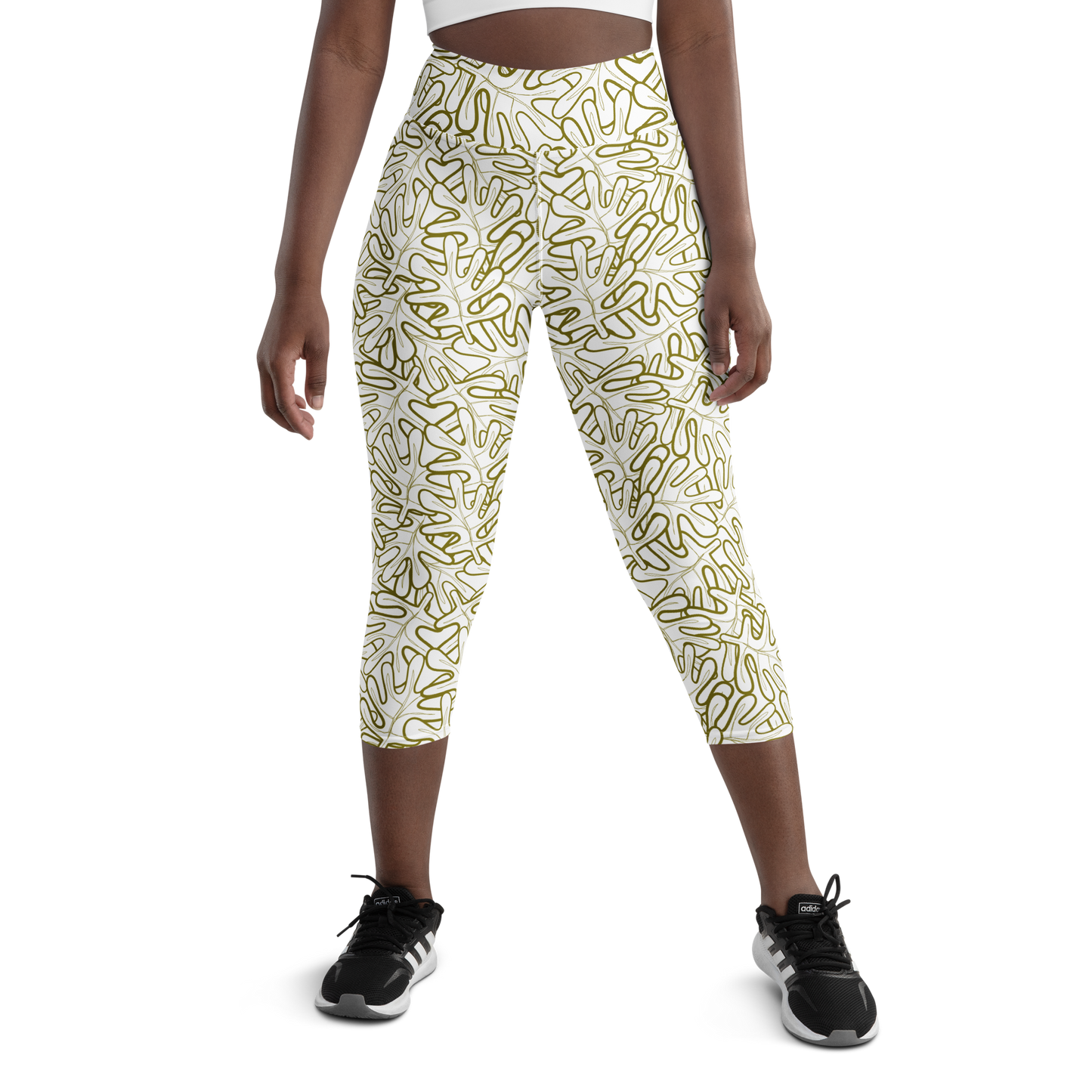 Colorful Fall Leaves | Seamless Patterns | All-Over Print Yoga Capri Leggings - #2