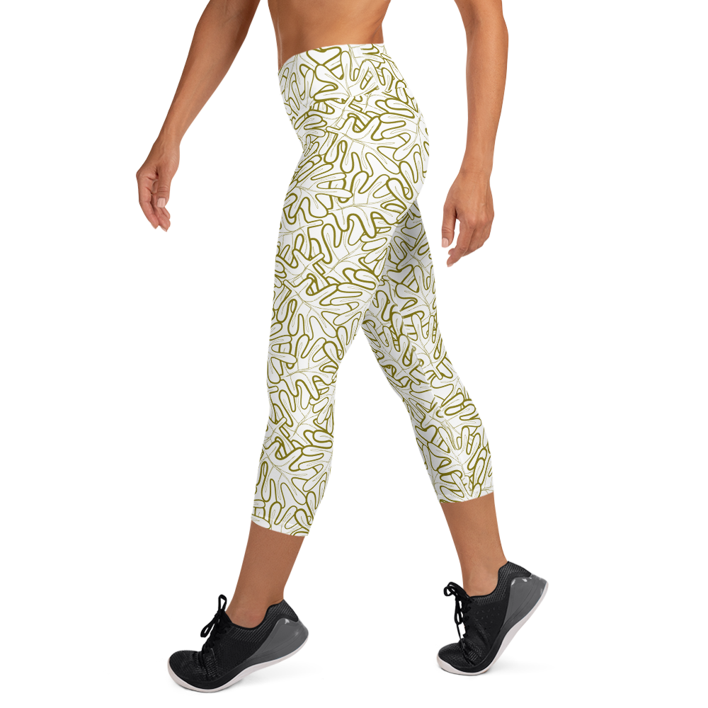 Colorful Fall Leaves | Seamless Patterns | All-Over Print Yoga Capri Leggings - #2