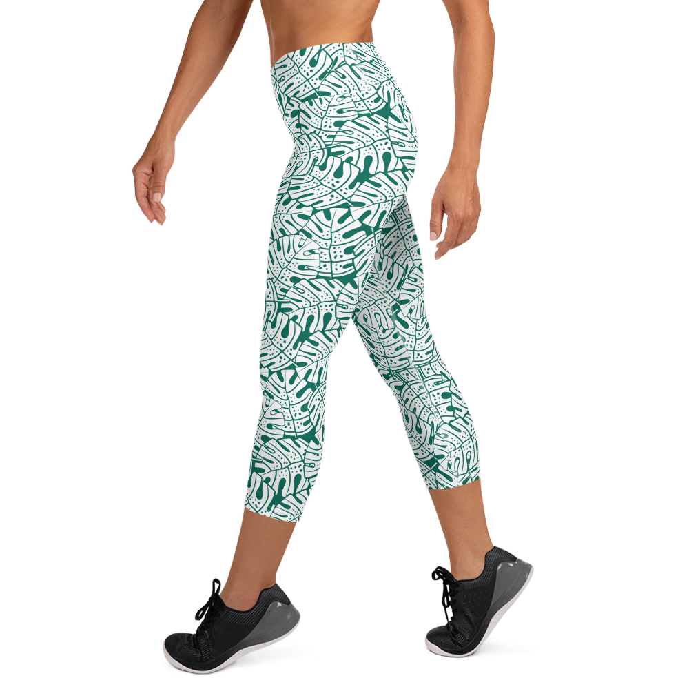 Colorful Fall Leaves | Seamless Patterns | All-Over Print Yoga Capri Leggings - #9