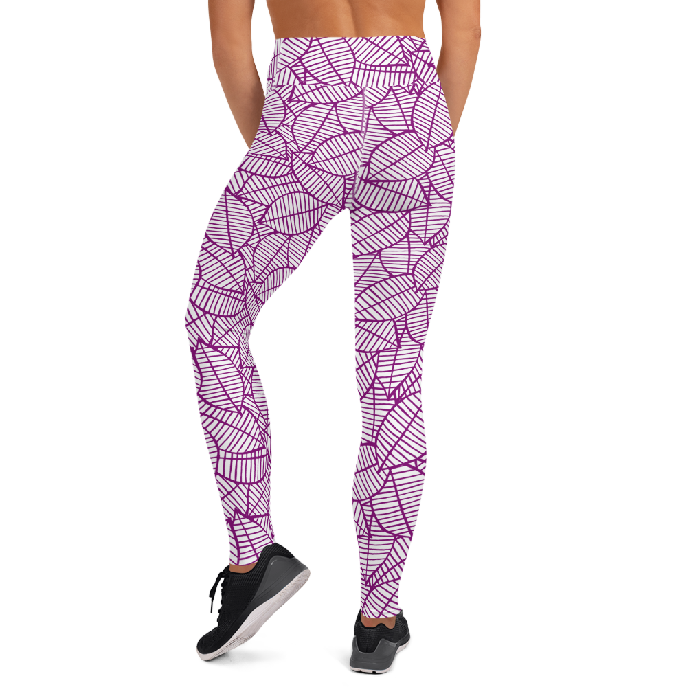 Colorful Fall Leaves | Seamless Patterns | All-Over Print Yoga Leggings - #7