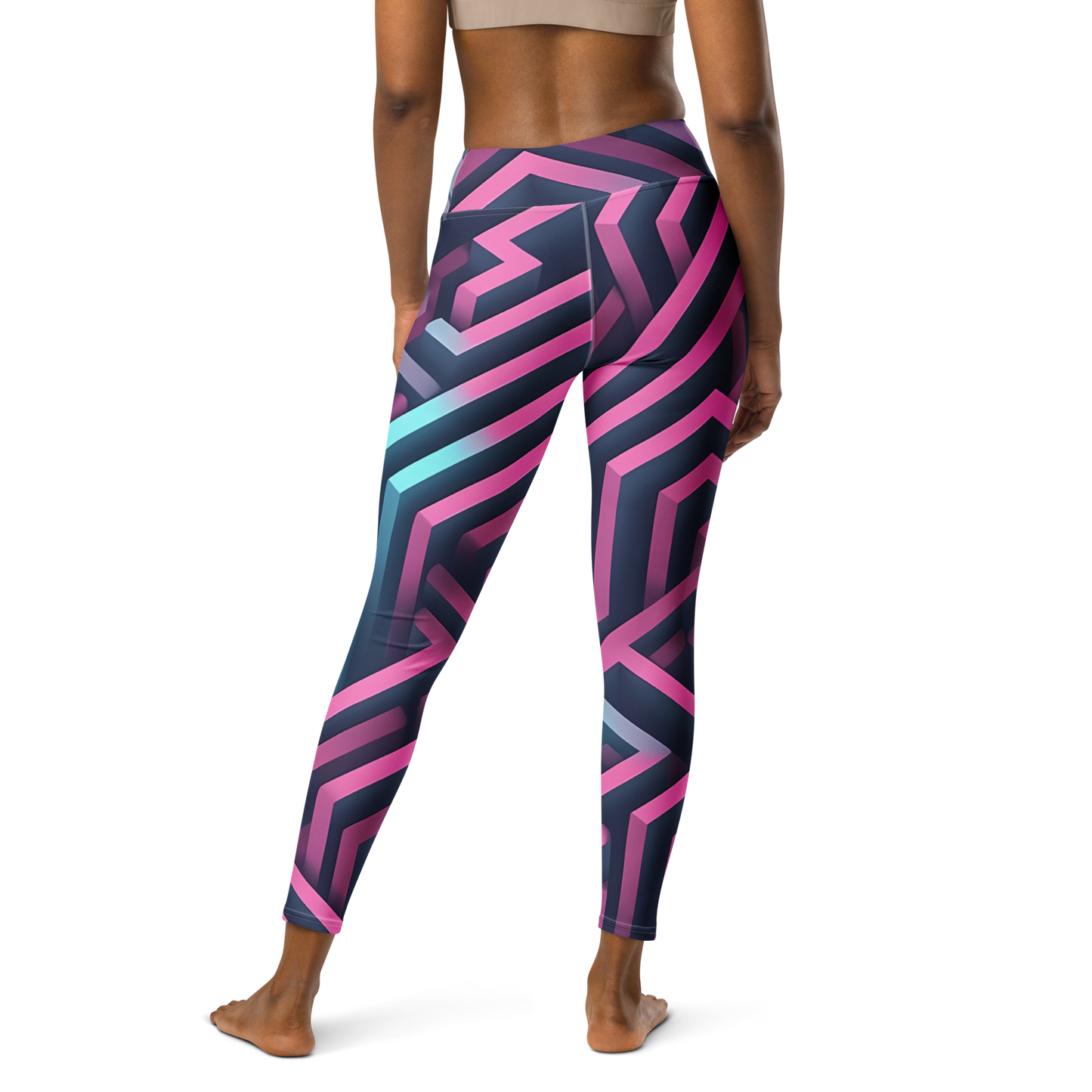 3D Maze Illusion | 3D Patterns | All-Over Print Yoga Leggings - #4