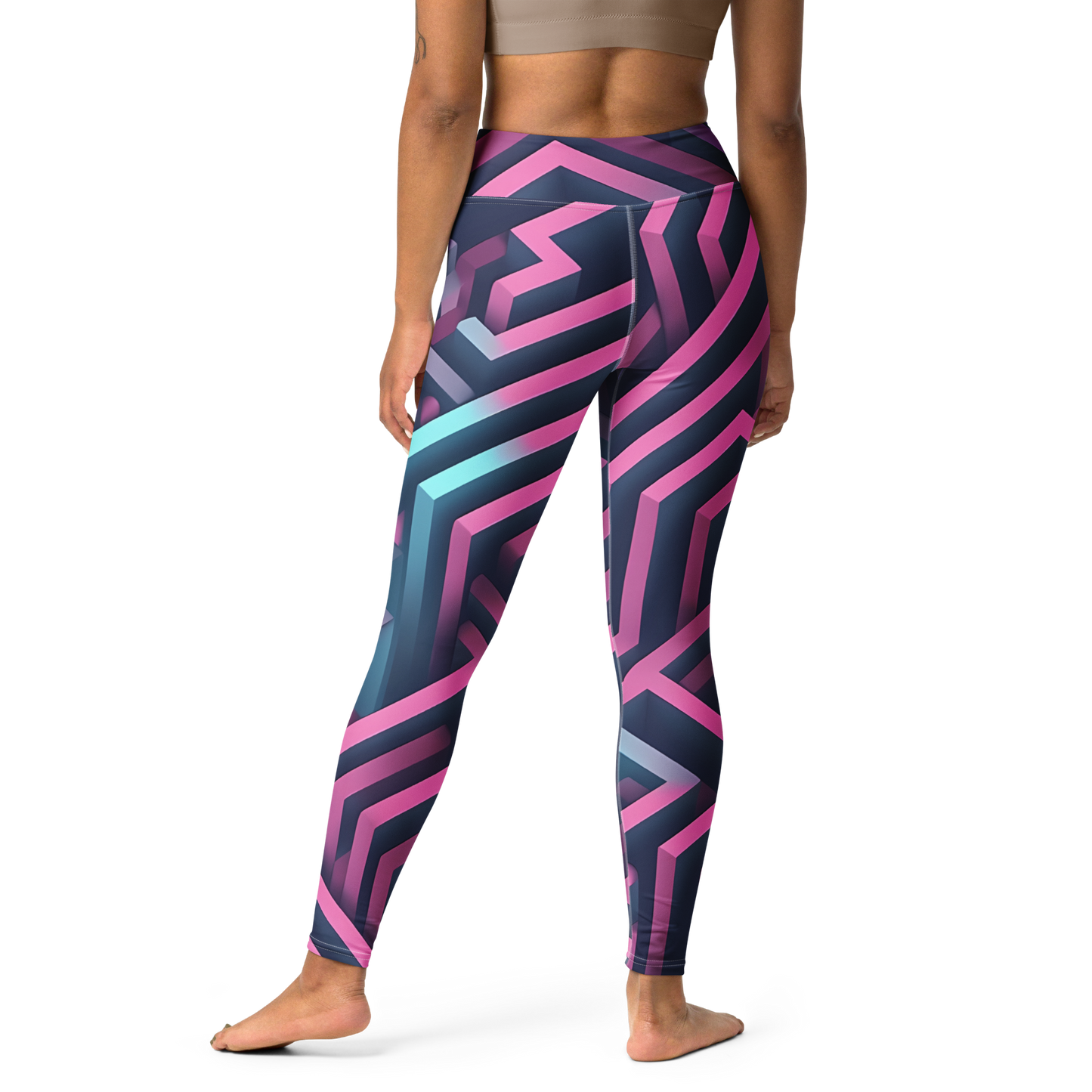 3D Maze Illusion | 3D Patterns | All-Over Print Yoga Leggings - #4