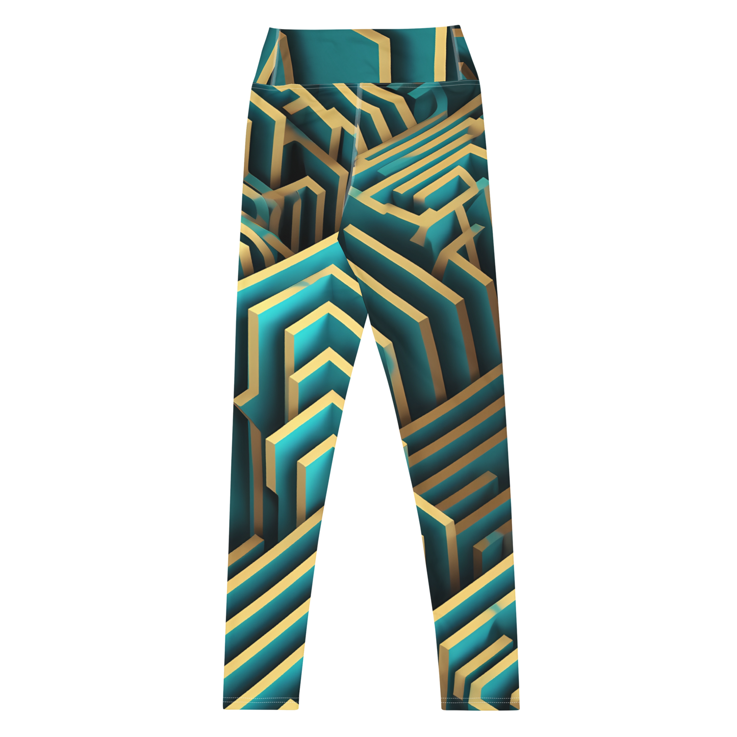 3D Maze Illusion | 3D Patterns | All-Over Print Yoga Leggings - #5