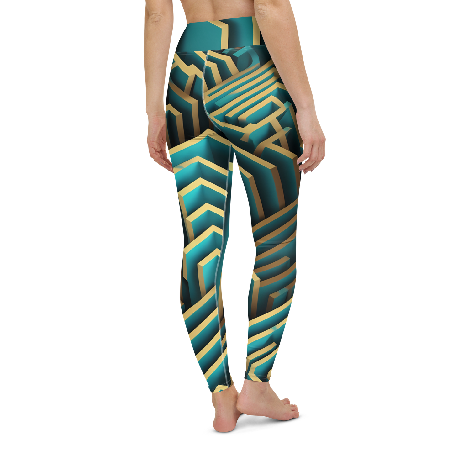 3D Maze Illusion | 3D Patterns | All-Over Print Yoga Leggings - #5