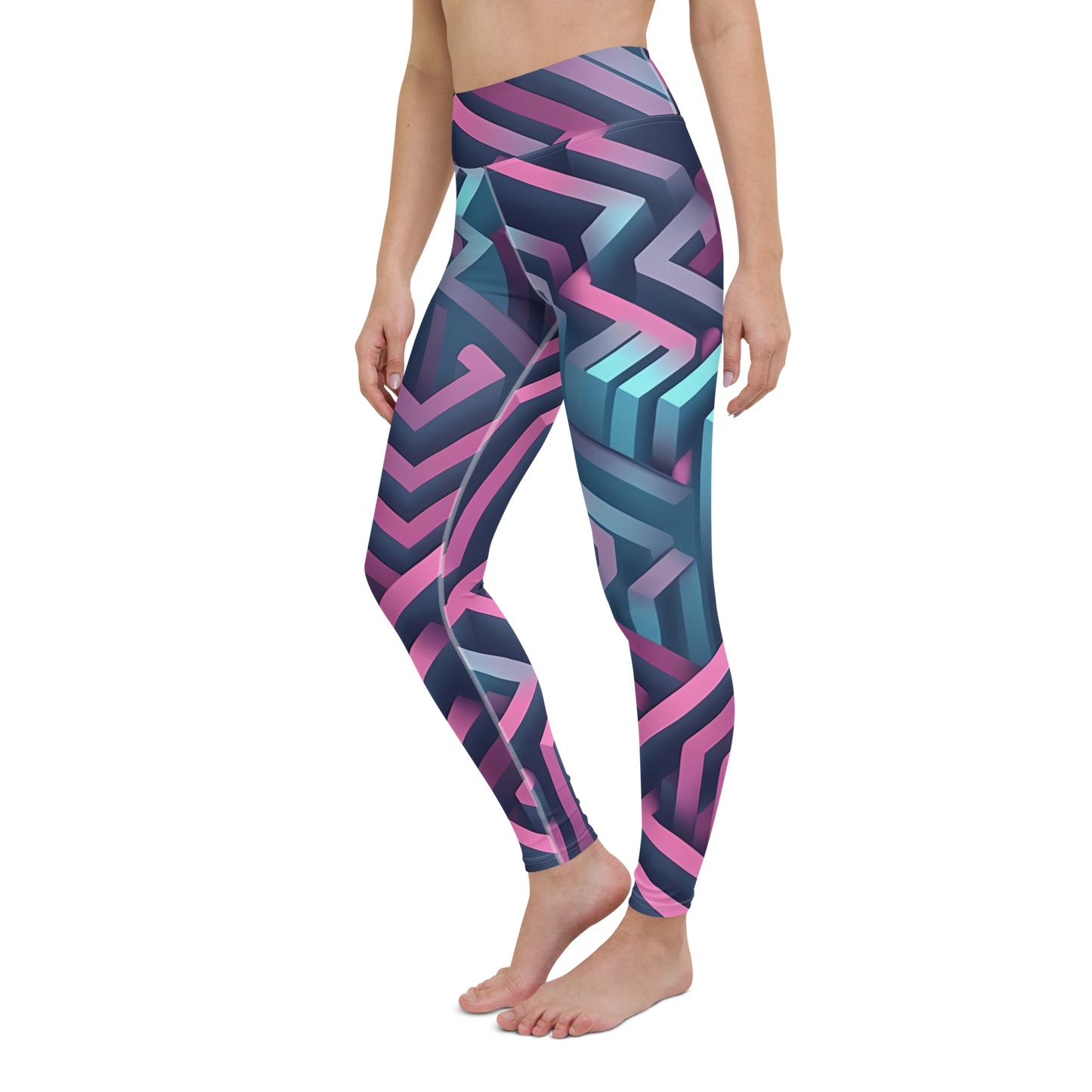 3D Maze Illusion | 3D Patterns | All-Over Print Yoga Leggings - #4