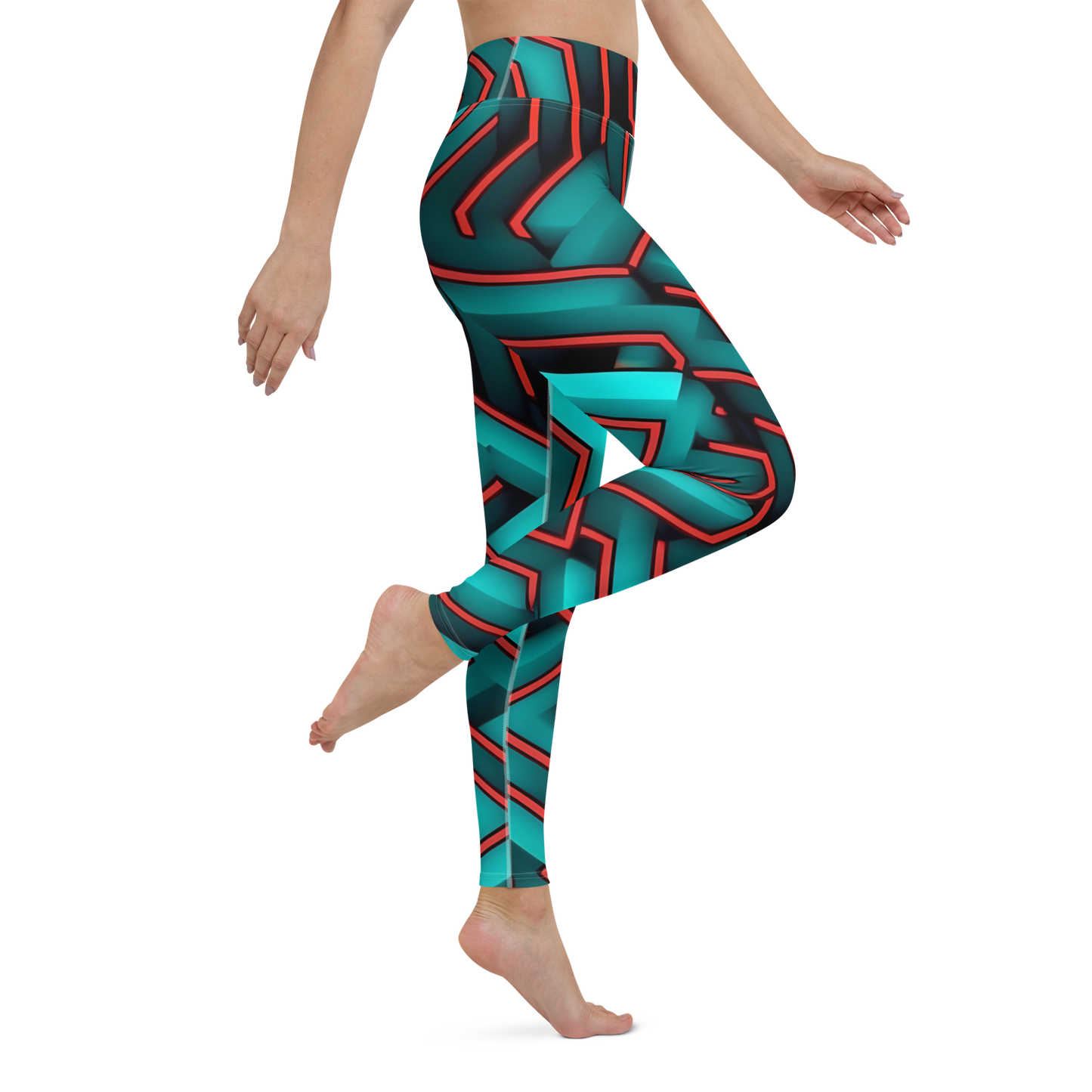 3D Maze Illusion | 3D Patterns | All-Over Print Yoga Leggings - #2