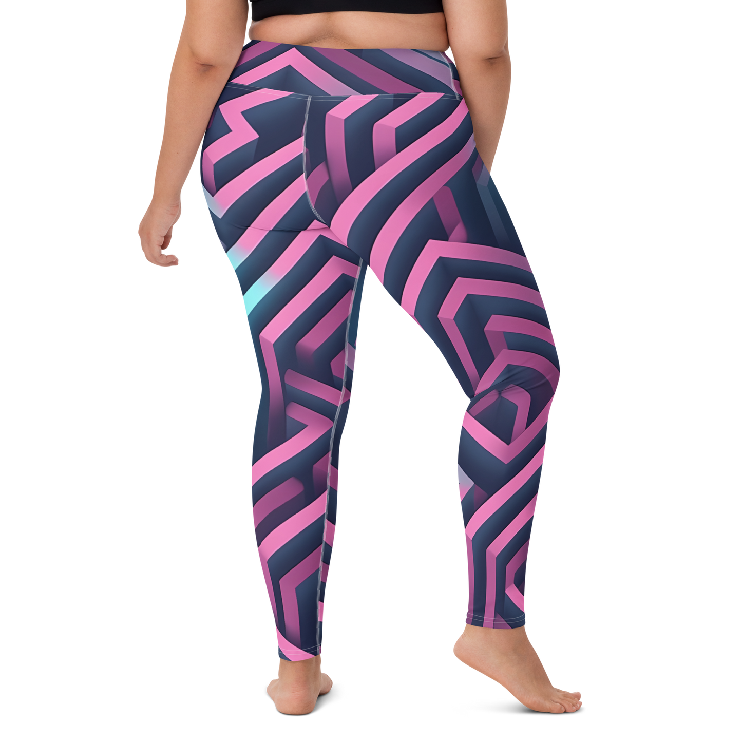 3D Maze Illusion | 3D Patterns | All-Over Print Yoga Leggings - #4