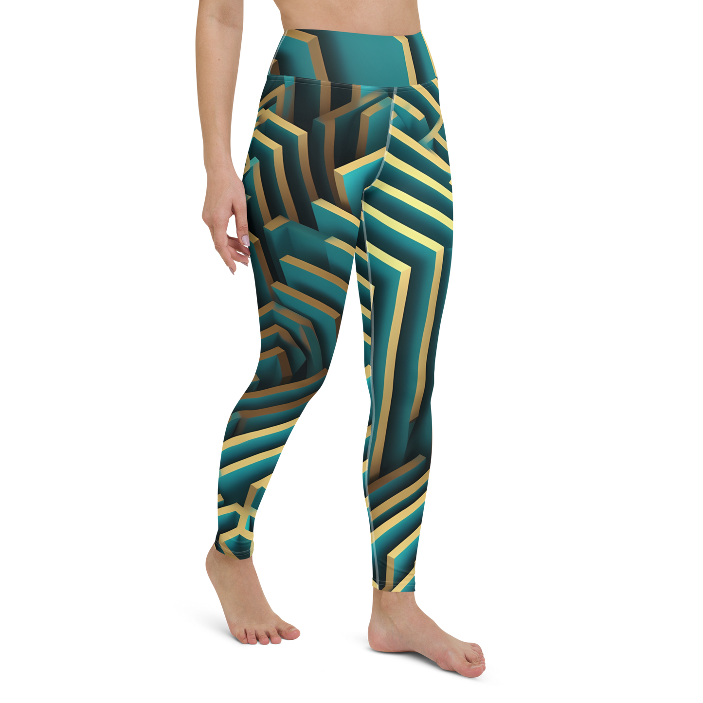 3D Maze Illusion | 3D Patterns | All-Over Print Yoga Leggings - #5