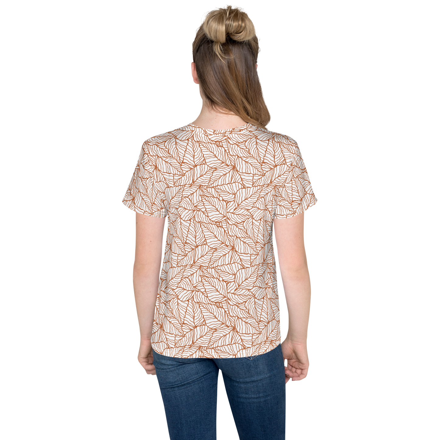 Colorful Fall Leaves | Seamless Patterns | All-Over Print Youth Crew Neck T-shirt - #1