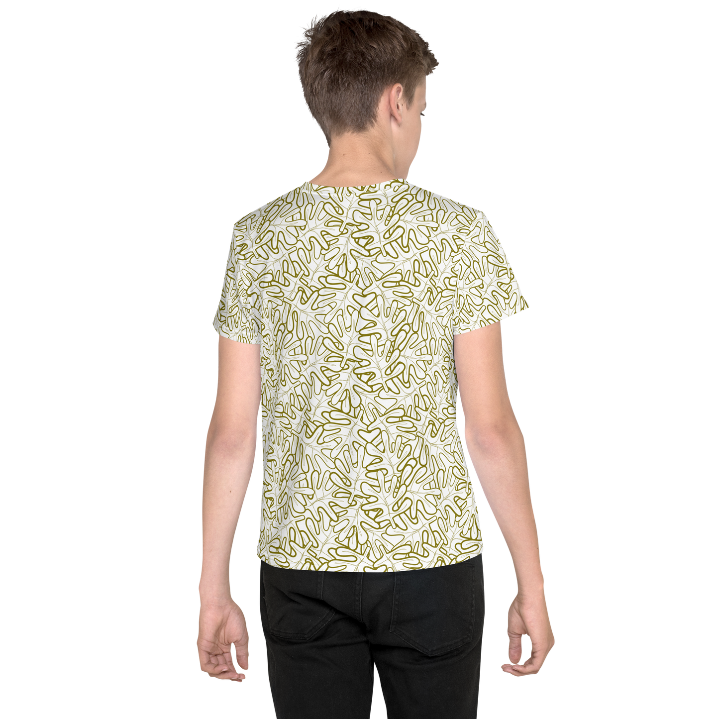 Colorful Fall Leaves | Seamless Patterns | All-Over Print Youth Crew Neck T-shirt - #2