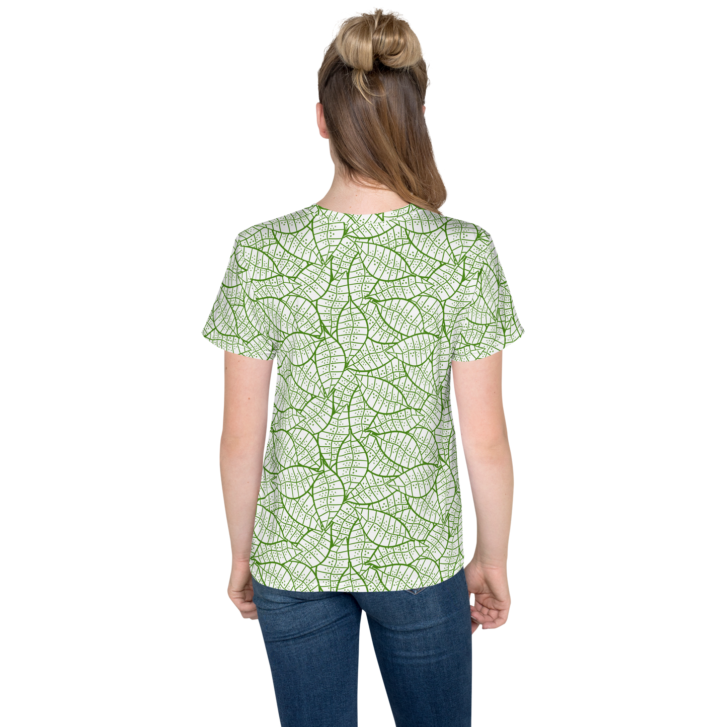 Colorful Fall Leaves | Seamless Patterns | All-Over Print Youth Crew Neck T-shirt - #4