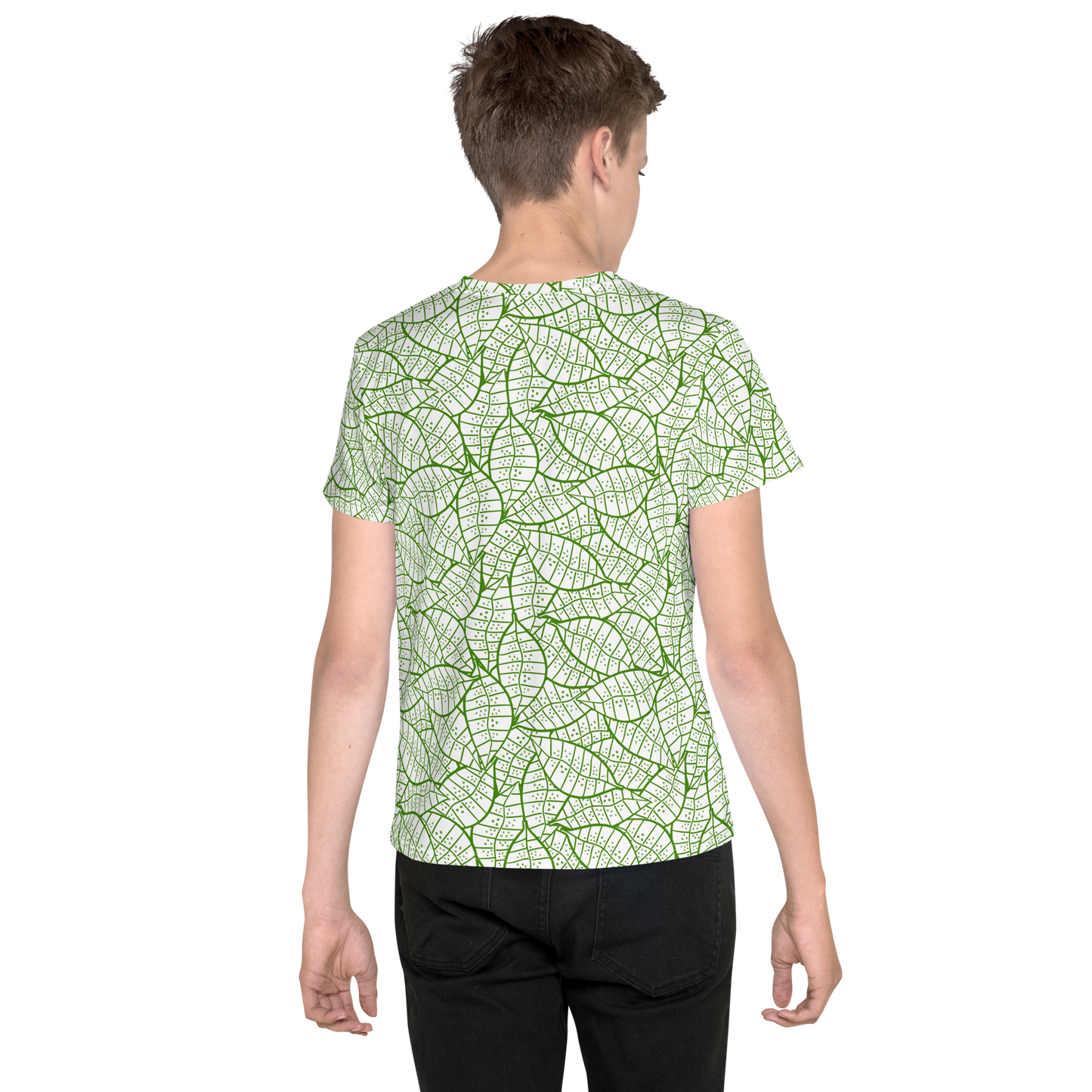 Colorful Fall Leaves | Seamless Patterns | All-Over Print Youth Crew Neck T-shirt - #4