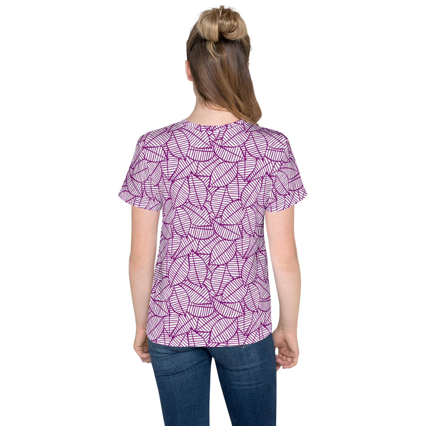 Colorful Fall Leaves | Seamless Patterns | All-Over Print Youth Crew Neck T-shirt - #7