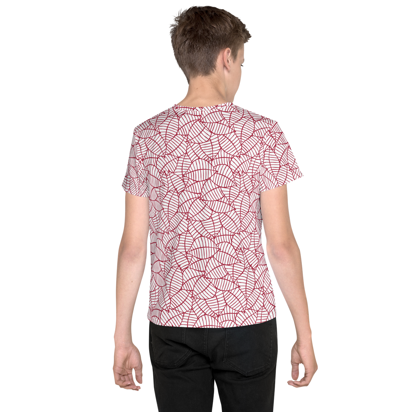 Colorful Fall Leaves | Seamless Patterns | All-Over Print Youth Crew Neck T-shirt - #8