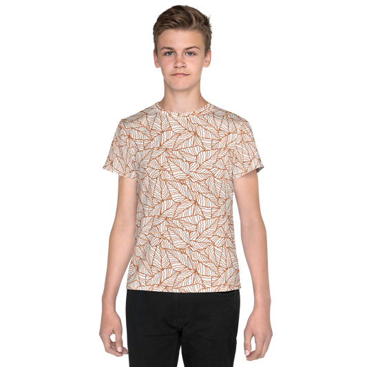 Colorful Fall Leaves | Seamless Patterns | All-Over Print Youth Crew Neck T-shirt - #1