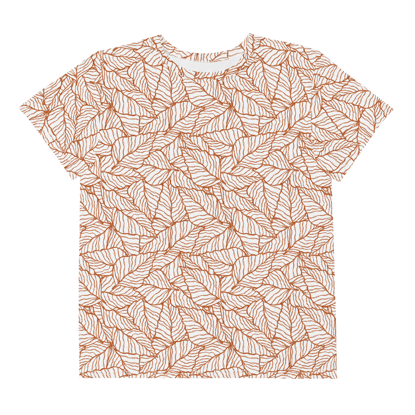 Colorful Fall Leaves | Seamless Patterns | All-Over Print Youth Crew Neck T-shirt - #1