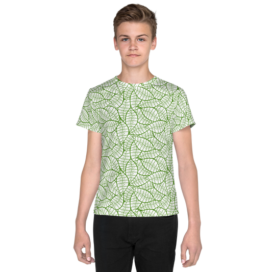 Colorful Fall Leaves | Seamless Patterns | All-Over Print Youth Crew Neck T-shirt - #4