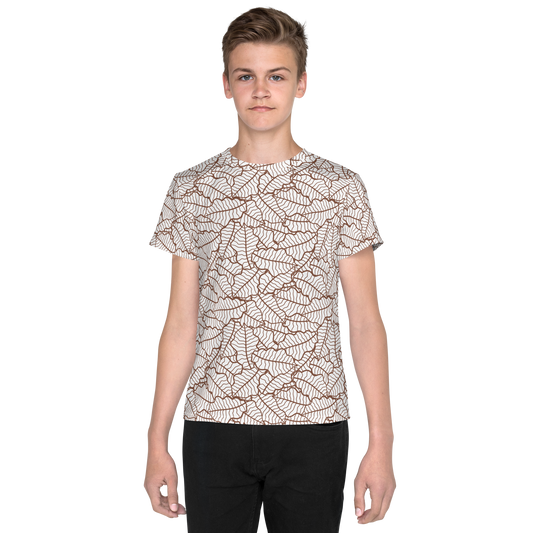 Colorful Fall Leaves | Seamless Patterns | All-Over Print Youth Crew Neck T-shirt - #5