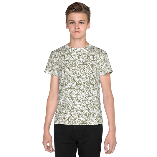 Colorful Fall Leaves | Seamless Patterns | All-Over Print Youth Crew Neck T-shirt - #6